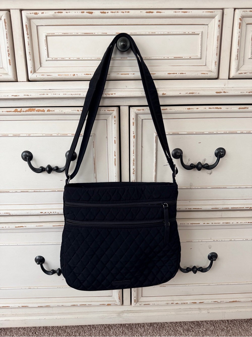 Vera Bradley Black Quilted Crossbody Shoulder Bag